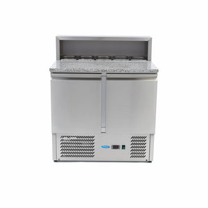 Pizzawerkbank - 90 cm - 2 Deuren - 5 x 1/6 GN - incl. RVS Afdekking