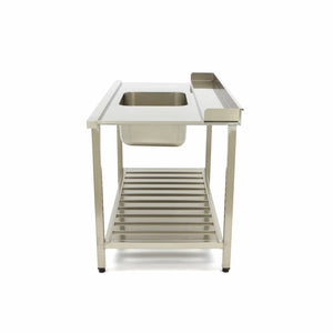 Spoeltafel - 140 x 75 cm - Aanvoer Vaatwasser Rechts - incl. Wasbak en Onderschap