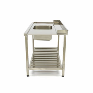 Spoeltafel - 120 x 75 cm - Aanvoer Vaatwasser Links - incl. Wasbak en Onderschap