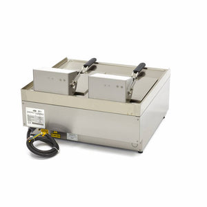 Frituurpan - 2x 10 L - 2 Manden - met Tapkraan - 400V