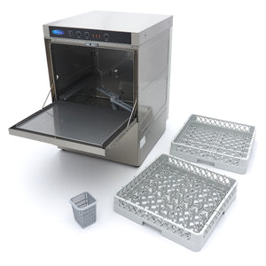 Horeca Vaatwasser - 50 x 50 cm - met Afvoer-, Glansspoel- en Zeeppomp - 230V