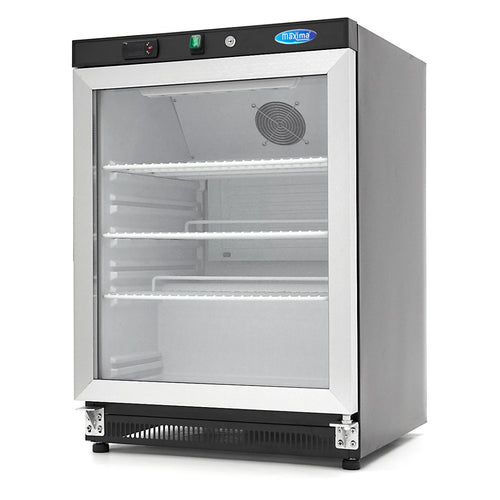 Koelkast - 200 L - Zwart - met Glazen Deur