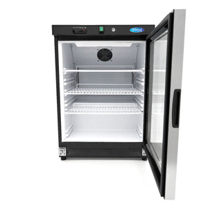 Koelkast - 200 L - Zwart - met Glazen Deur