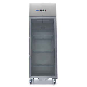 Koelkast - 600 L - 3 Verstelbare Roosters (2/1 GN) - Rvs - met Glazen Deur
