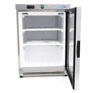 Vrieskast - 200 L - Rvs - met Glazen Deur