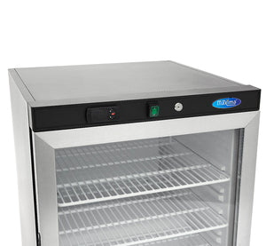 Koelkast - 200 L - Zwart - met Glazen Deur
