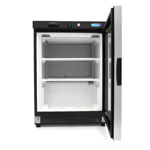 Vrieskast - 200 L - Zwart - met Glazen Deur