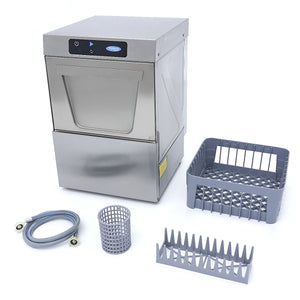 Glazenspoelmachine - 35 x 35 cm - met Afvoer-, Glansspoel- en Zeeppomp - Digitaal Display - 230V