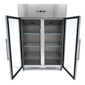 Vrieskast - 1200 L - 6 Verstelbare Roosters (2/1 GN) - Rvs - met Glazen Deur