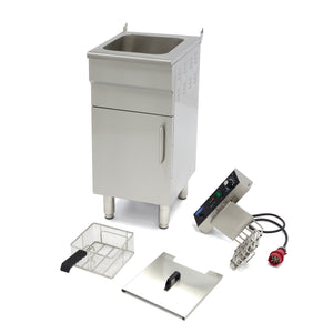 Frituurpan - 16 L - 1 Mand - met Tapkraan en Opbergruimte - 400V