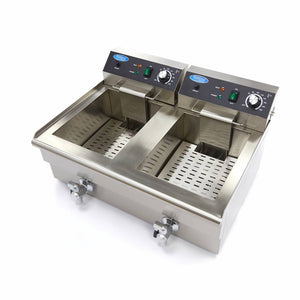 Frituurpan - 2x 16 L - 2 Manden - met Tapkraan